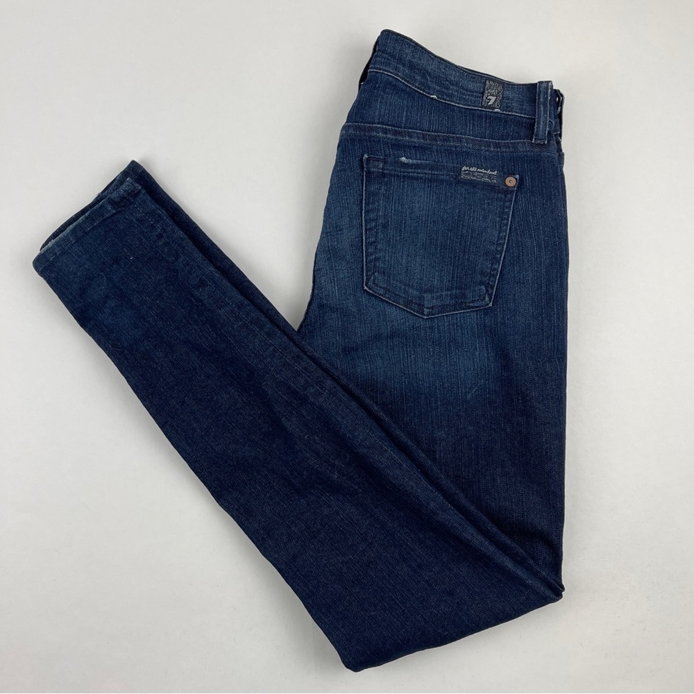 7 For All Mankind Jeans Womens Size 26 The Skinny Blue Dark Wash Denim